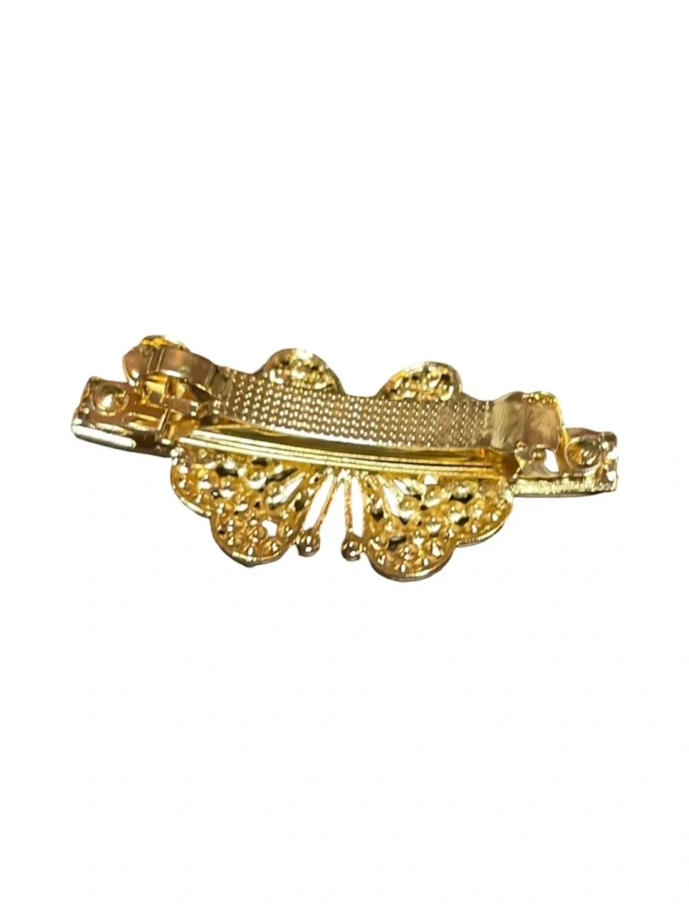 Gold-Tone Butterfly Hair Clip with Pink and Red Crystals FINAL PRICE DROP